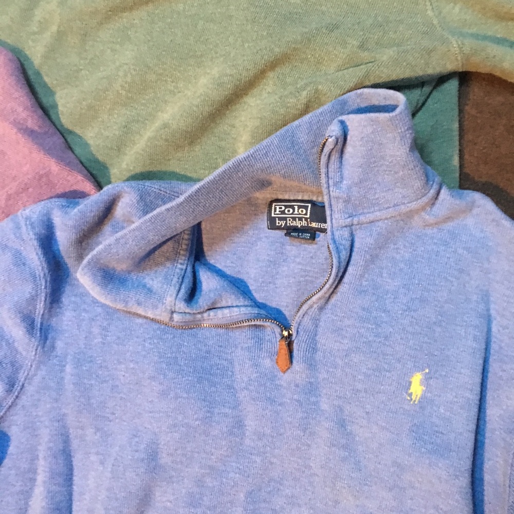 Lot of 3 men’s Large Ralph Lauren Polo pullovers.